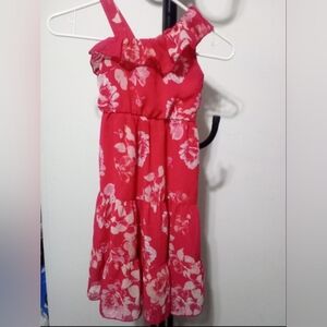 Zhenzi Red and White Floral Kids Dress